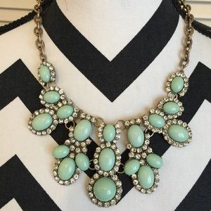 Statement Necklace turquoise rhinestone