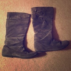 Gray suede boots