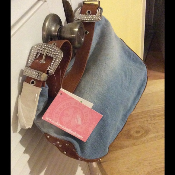 Charm & Luck light denim and rhinestone purse - Picture 2 of 4