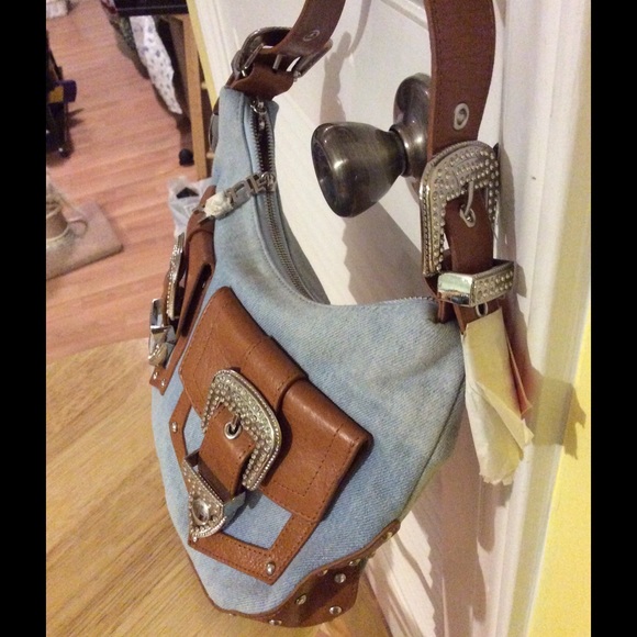 Charm & Luck light denim and rhinestone purse - Picture 3 of 4