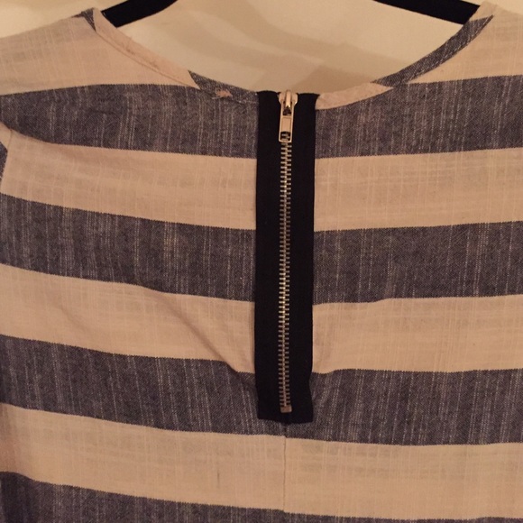Linen striped mink shift dress size SMALL - Picture 4 of 4