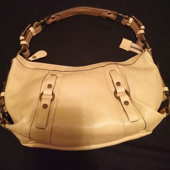 Frye light tan hobo handbag