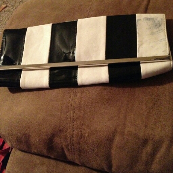 Black and white striped Clutch