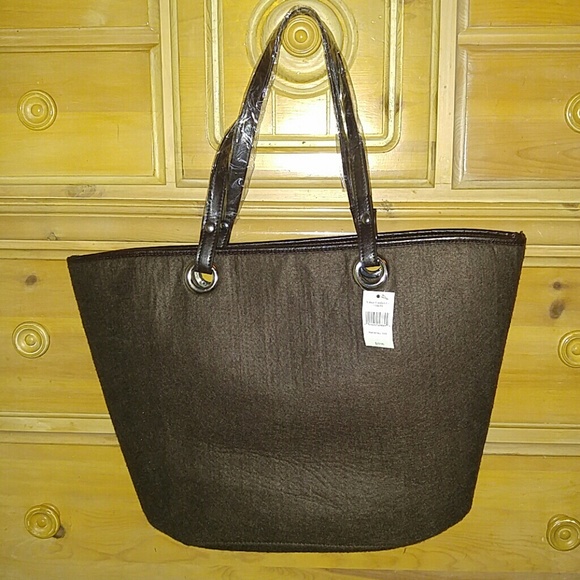 Yankee Candle brown felt xlarge tote
