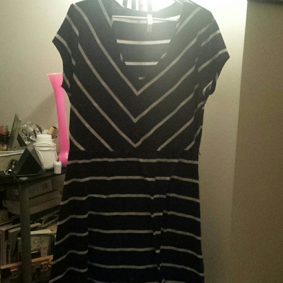 Navy and white mini dress