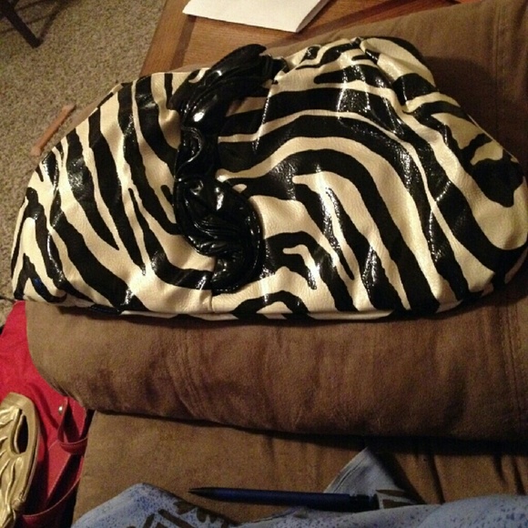 NWOT Black and white zebra Clutch
