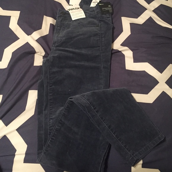 Gap Light-mid blue corduroy type stretch skinnys