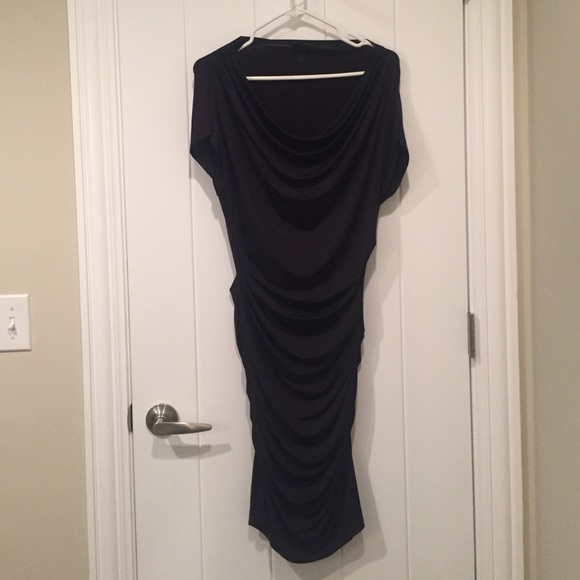 Banana Republic Black poly/spandex ruched dress