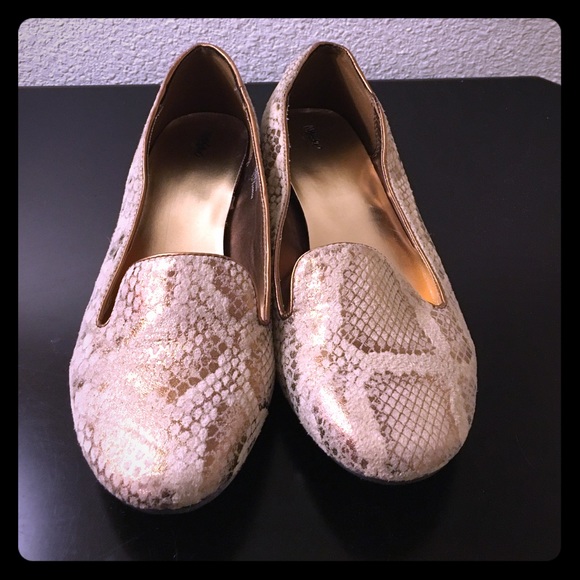 Mossimo Gold Snakeskin Print Flats