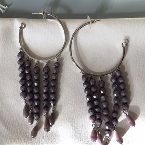 Dior hoops earrings with purple long beads