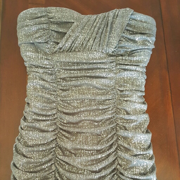 Silver Strapless Dress