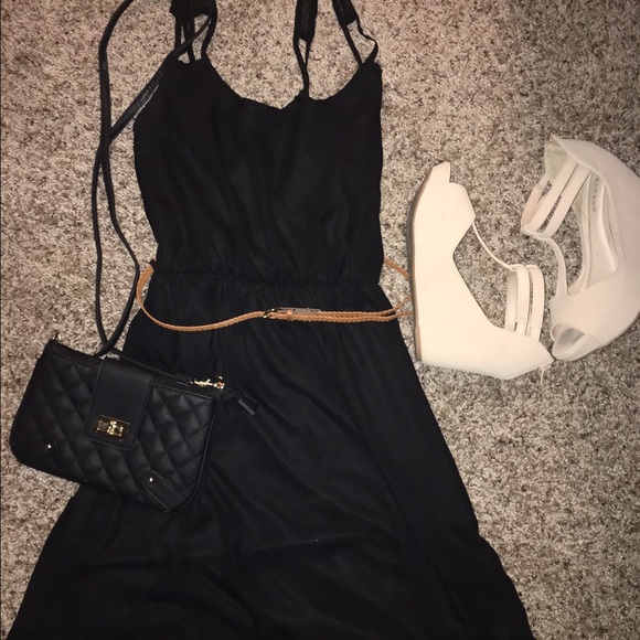 Dress with belt.