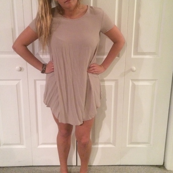 Beige chiffon dress