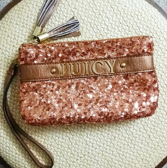 Rose gold Juicy Couture wristlet
