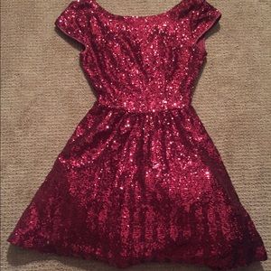 Burgundy Sequin Dress