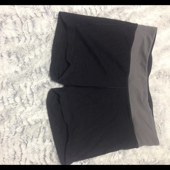 Grey and black compression shorts spandex workout