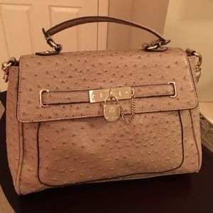 Anne Klein Faux ostrich skin handbag