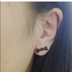 Black bone earrings