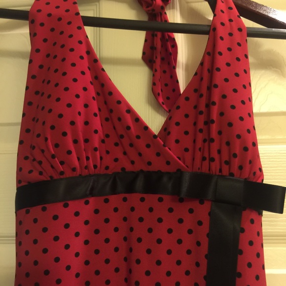Red and black polka dot dress. - Picture 2 of 3