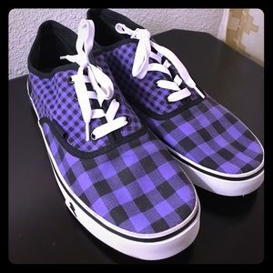 PunkRose Purple and Black Plaid Sneakers