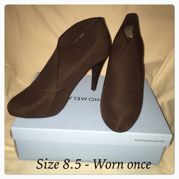 Antonio Melani chocolate brown booties, worn once - Picture 1 of 4