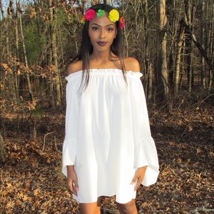 Off- Shoulder Swing Dress NineAshs.com