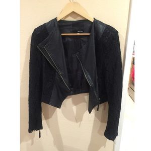 ANGL leather and lace jacket