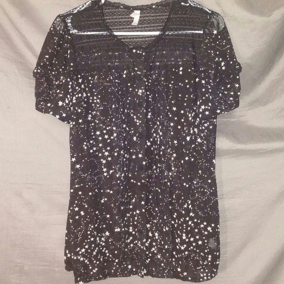 Xhilaration sheer stars button down