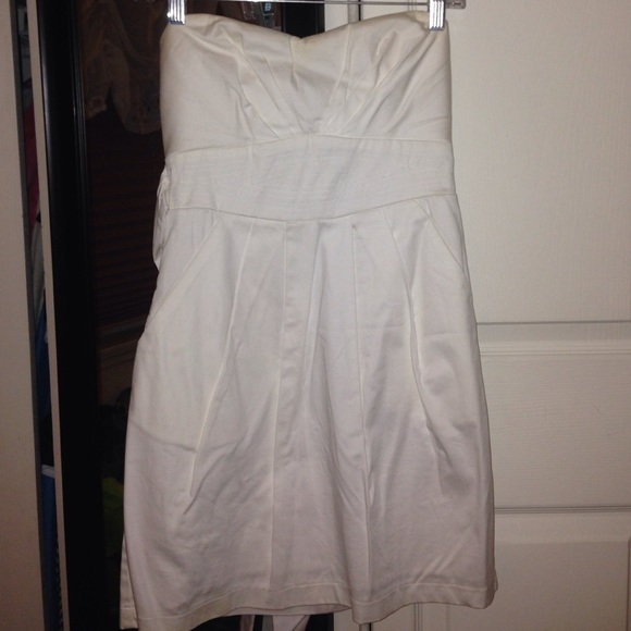 Strapless white dress