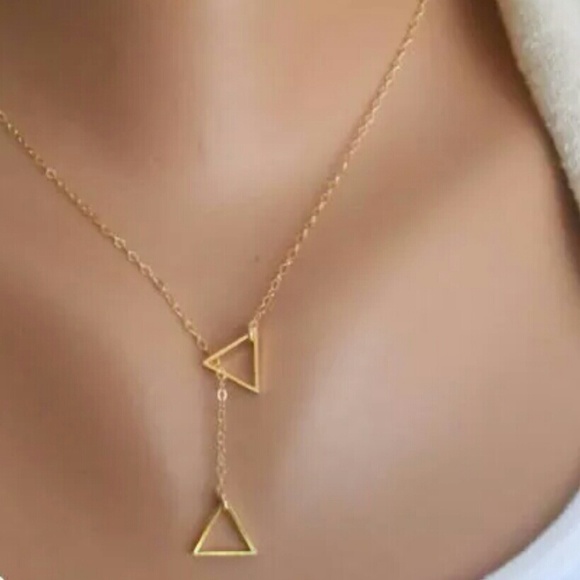Gold Triangle Necklace - Picture 2 of 2