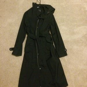 Black long rain jacket