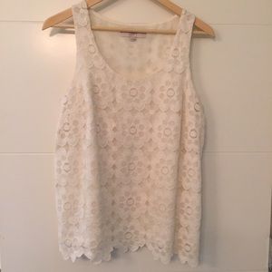 Ann Taylor LOFT Embroidered Lace Tank Top