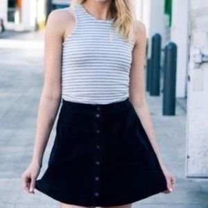 Black brandy skirt with black buttons NWOT