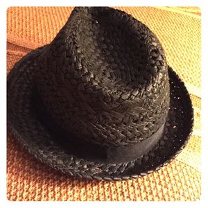 🌷JCREW Open Weave Black Fedora Hat🌷