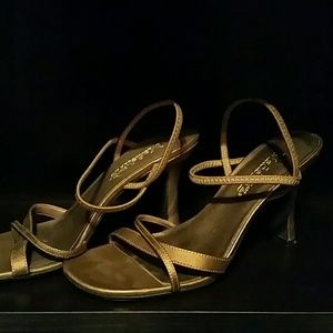 Strappy bronze sandals