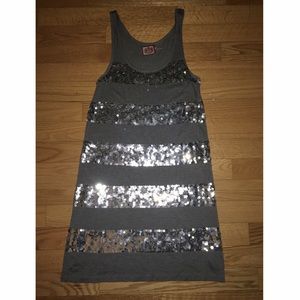 SOLD- JUICY COUTURE - Silver Sequins & Grey Dress