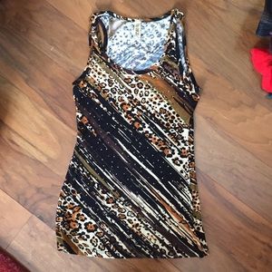 BKE studded animal print tank