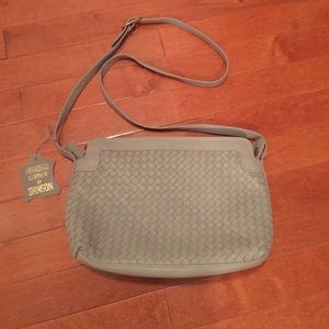Pale grey leather cross body
