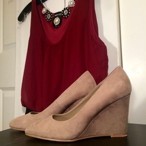 Sophisticated Beige Wedges