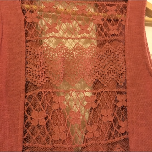 Rust Vest with Lace Back - Picture 3 of 4