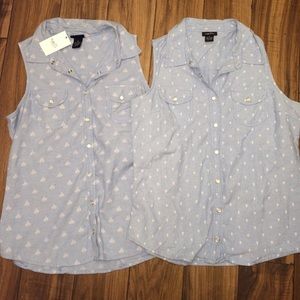 Blue jean cut off top bundle