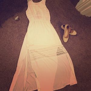 White Lace Spring Maxi with Double Trouble Slit