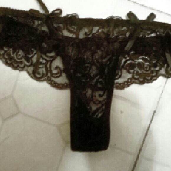 Brand New Black Lace Thong Panties