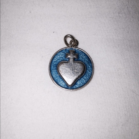 Silver/blue enamel Sacre Couer medal