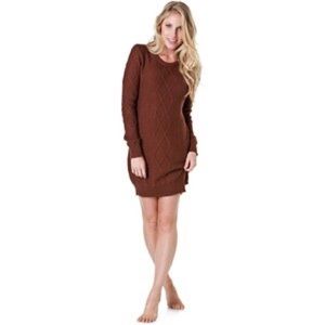 Volcom Twisted Sista Sweater Dress in Tobacco