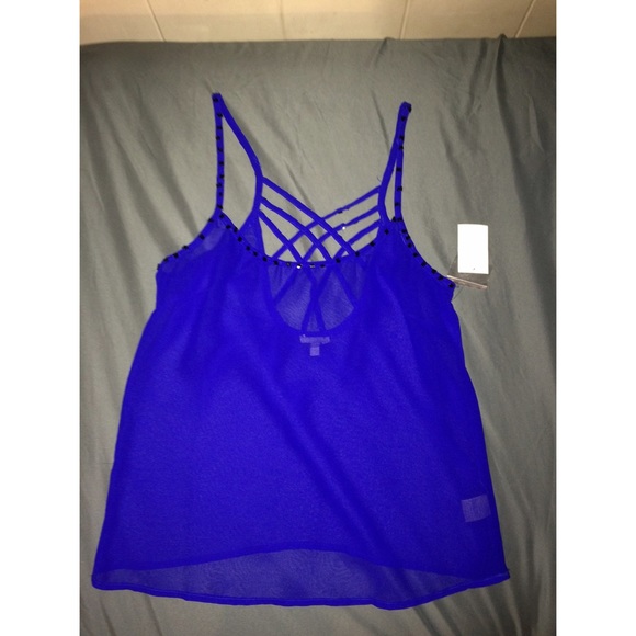 Electric Blue Sheer Top