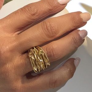 14 K Gold Filled Handmade Ring. With Swarovski