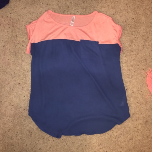 navy/ peach top w/ small pocket - Picture 1 of 1