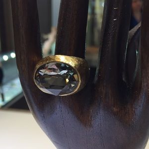 14 K Gold Filled Ring. Handmade. Swarovski