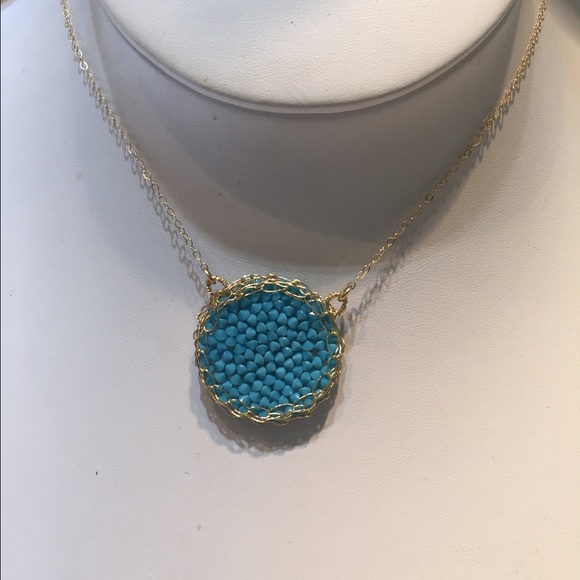 14 K Gold Filled Necklace Turqoise Swarovski